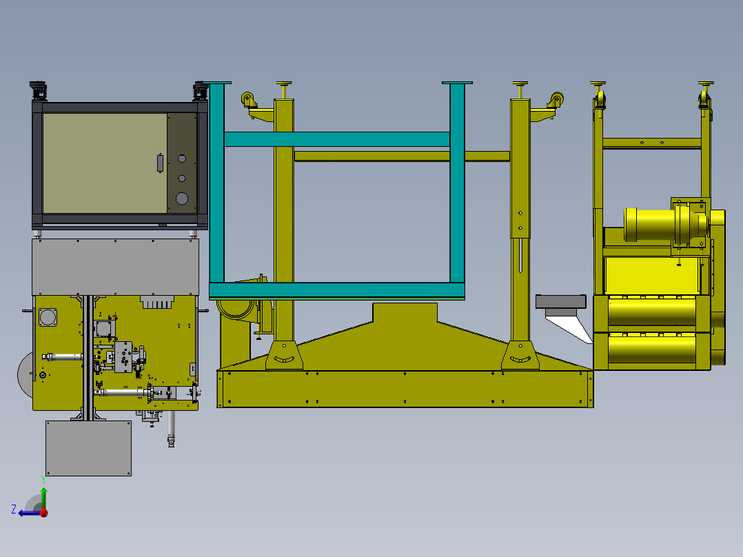 数据线标签加工生产线sw17右视图