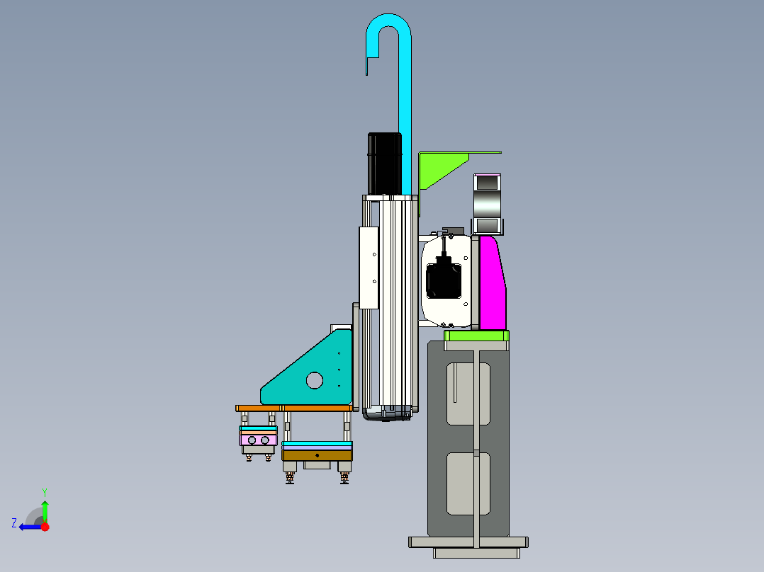 组装热熔机proe5.0.zip右视图