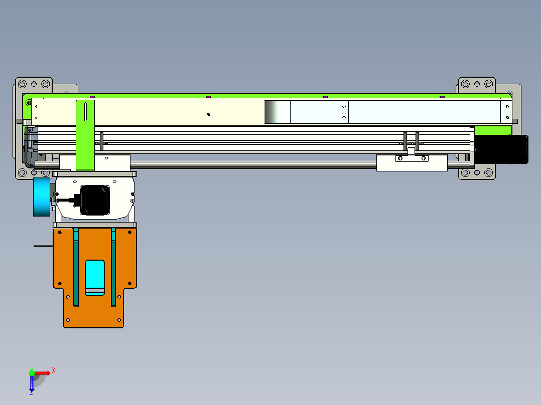 组装热熔机proe5.0.zip俯视图