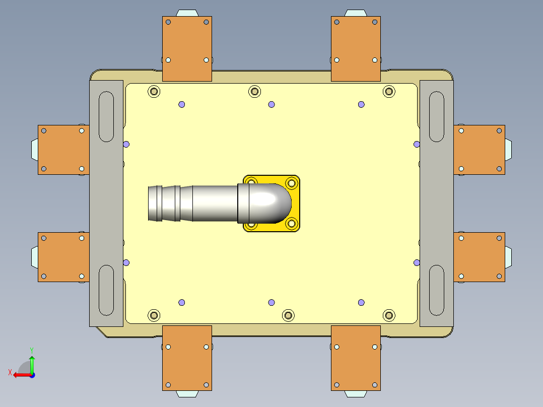IPAD外壳精铣内腔治具模型后视图