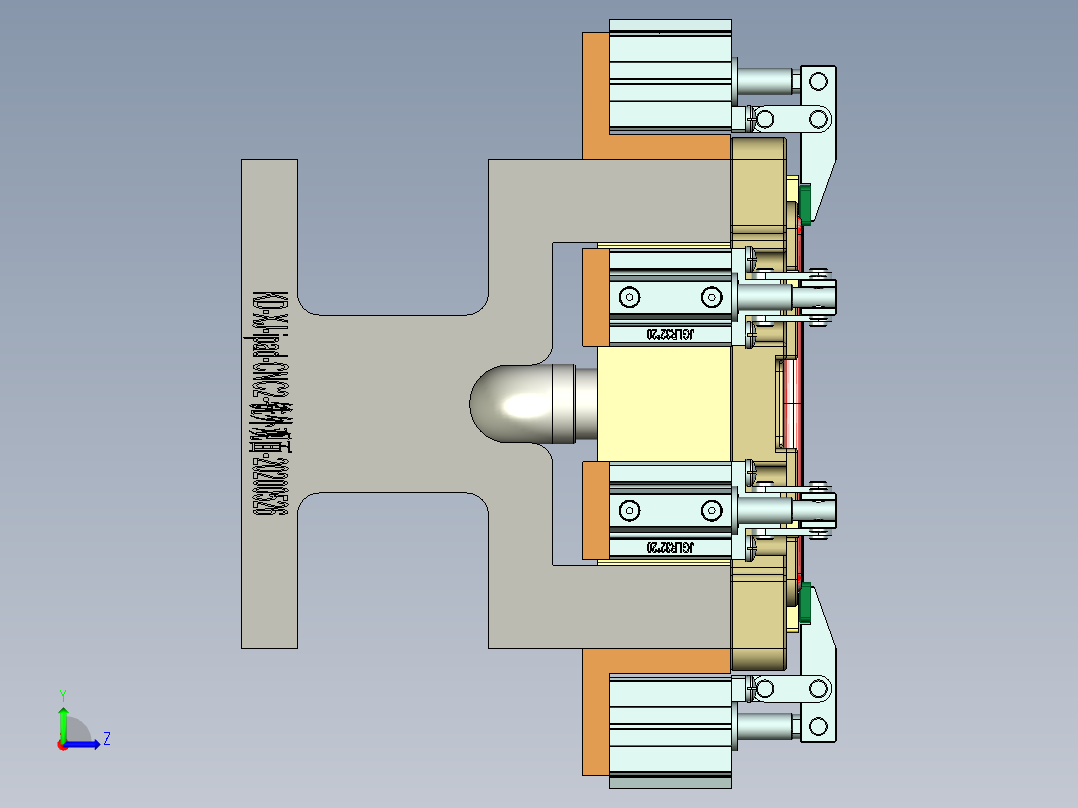 IPAD外壳精铣内腔治具模型左视图