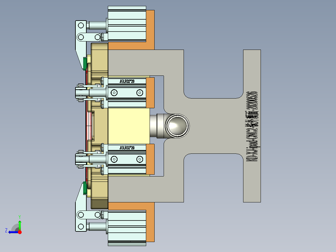IPAD外壳精铣内腔治具模型右视图