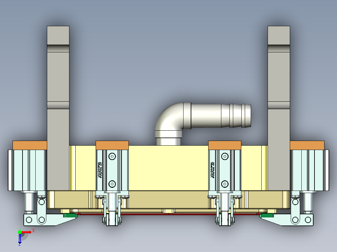 IPAD外壳精铣内腔治具模型俯视图