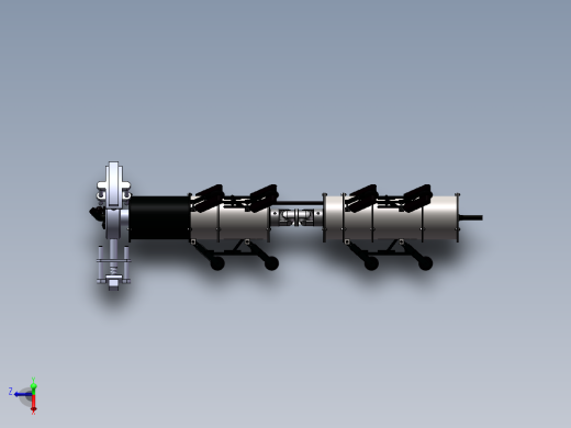 管道机器人装配体 装配图 部分零件图