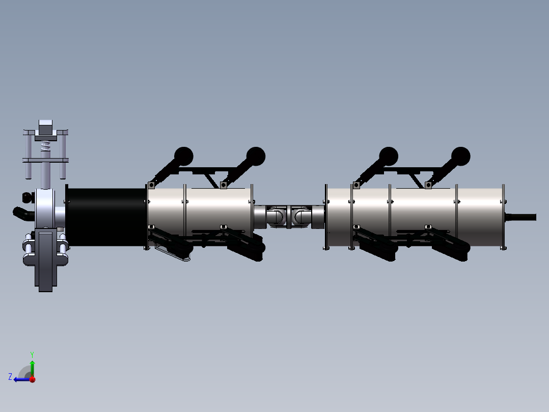 管道机器人装配体 装配图 部分零件图右视图