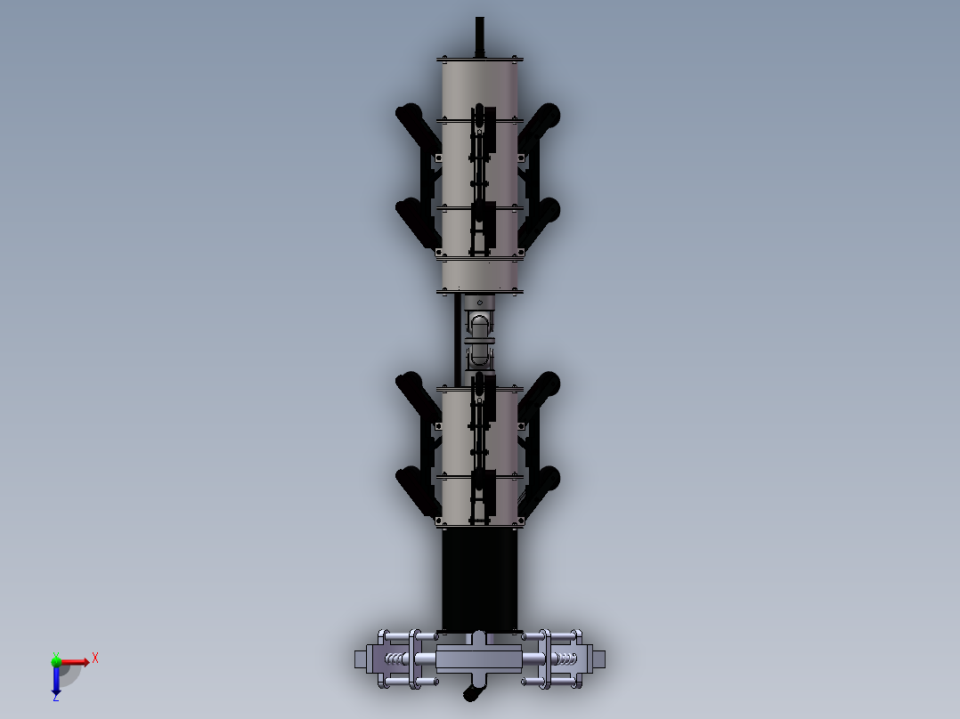 管道机器人装配体 装配图 部分零件图俯视图