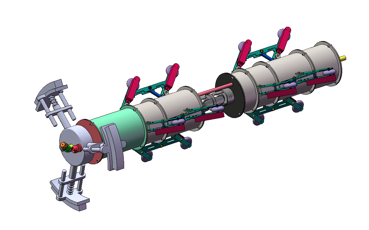 管道机器人装配体 装配图 部分零件图