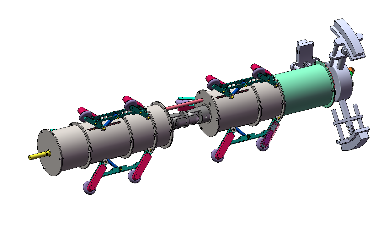管道机器人装配体 装配图 部分零件图