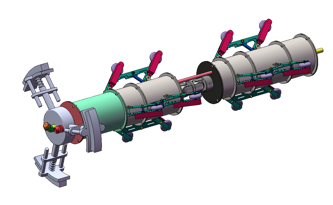 管道机器人装配体 装配图 部分零件图