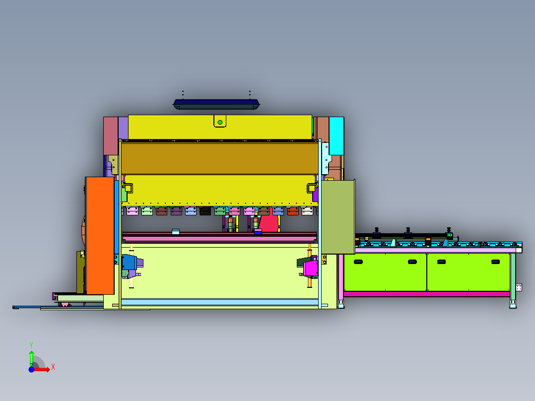 机器人折弯机取放料装置前视图