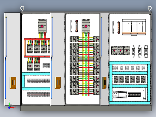 三柜组装630A电源柜刀开关plc接触器控制柜 55721前视缩略图