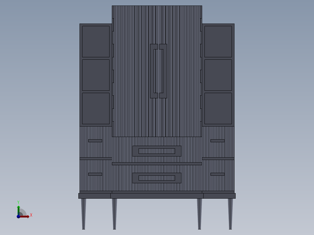 分隔器CAD模型前视图