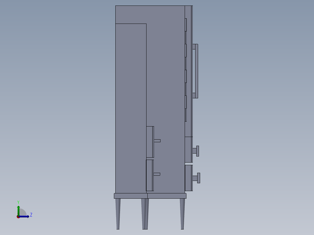 分隔器CAD模型左视图