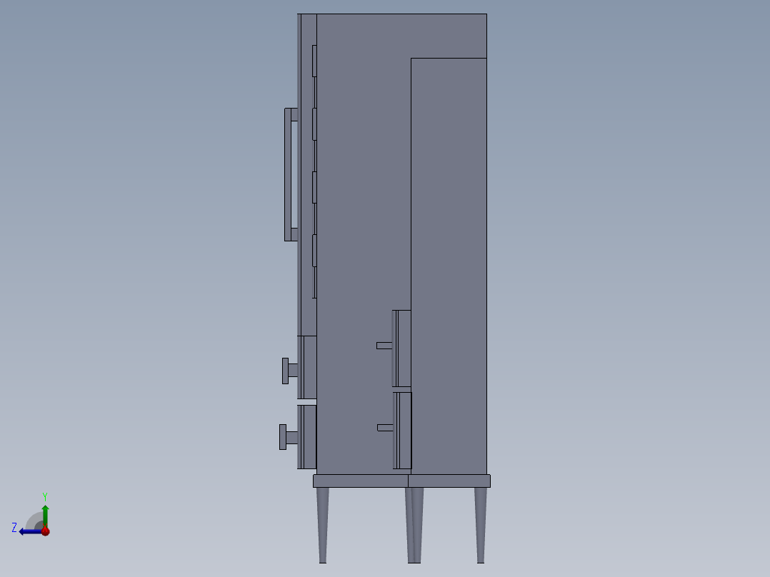 分隔器CAD模型右视图