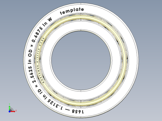 完整的英制1600系列，开放式轴承库SolidWorks和Step模型前视缩略图
