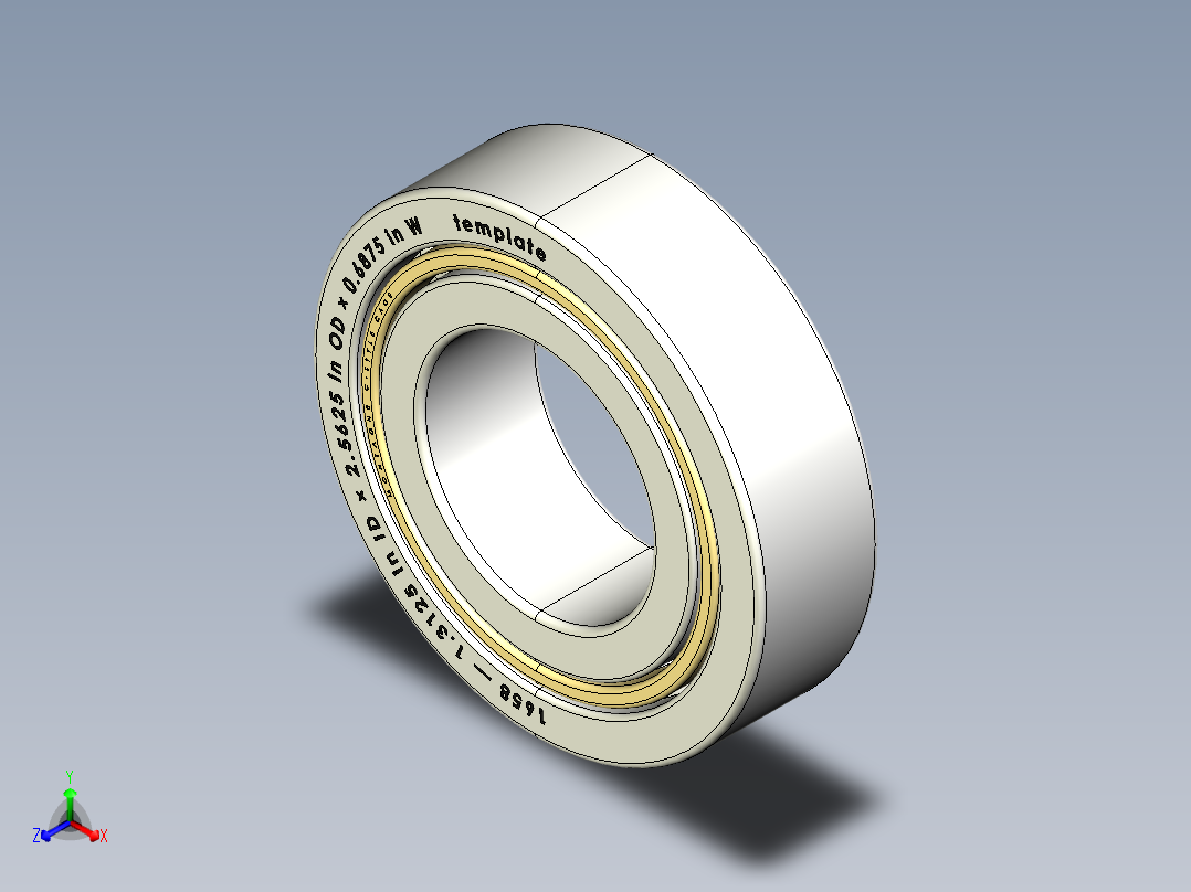 完整的英制1600系列，开放式轴承库SolidWorks和Step模型正等轴测图