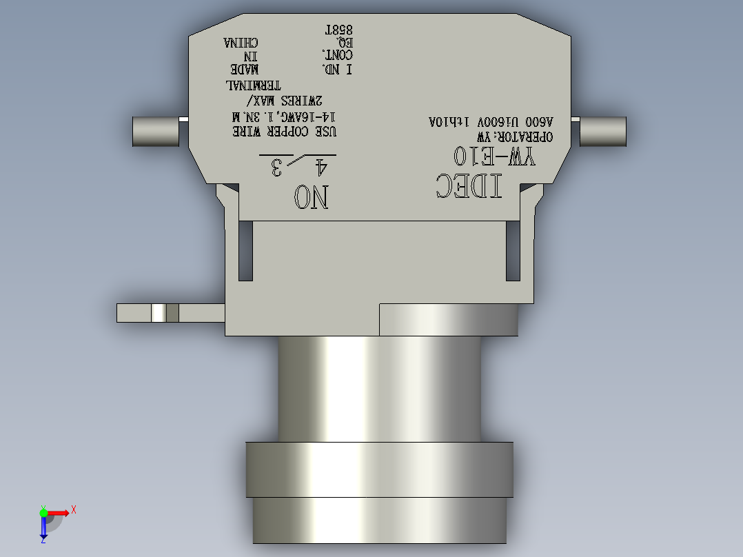ZB5AA5C弹簧复位按钮头俯视图