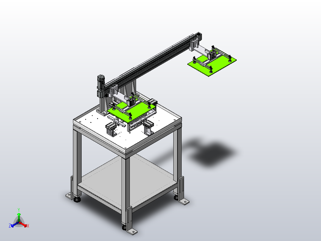 吸盘抓手二次定位移栽机构正等轴测图