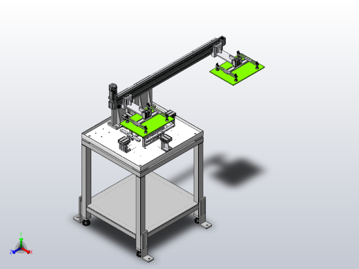 吸盘抓手二次定位移栽机构正等轴测缩略图