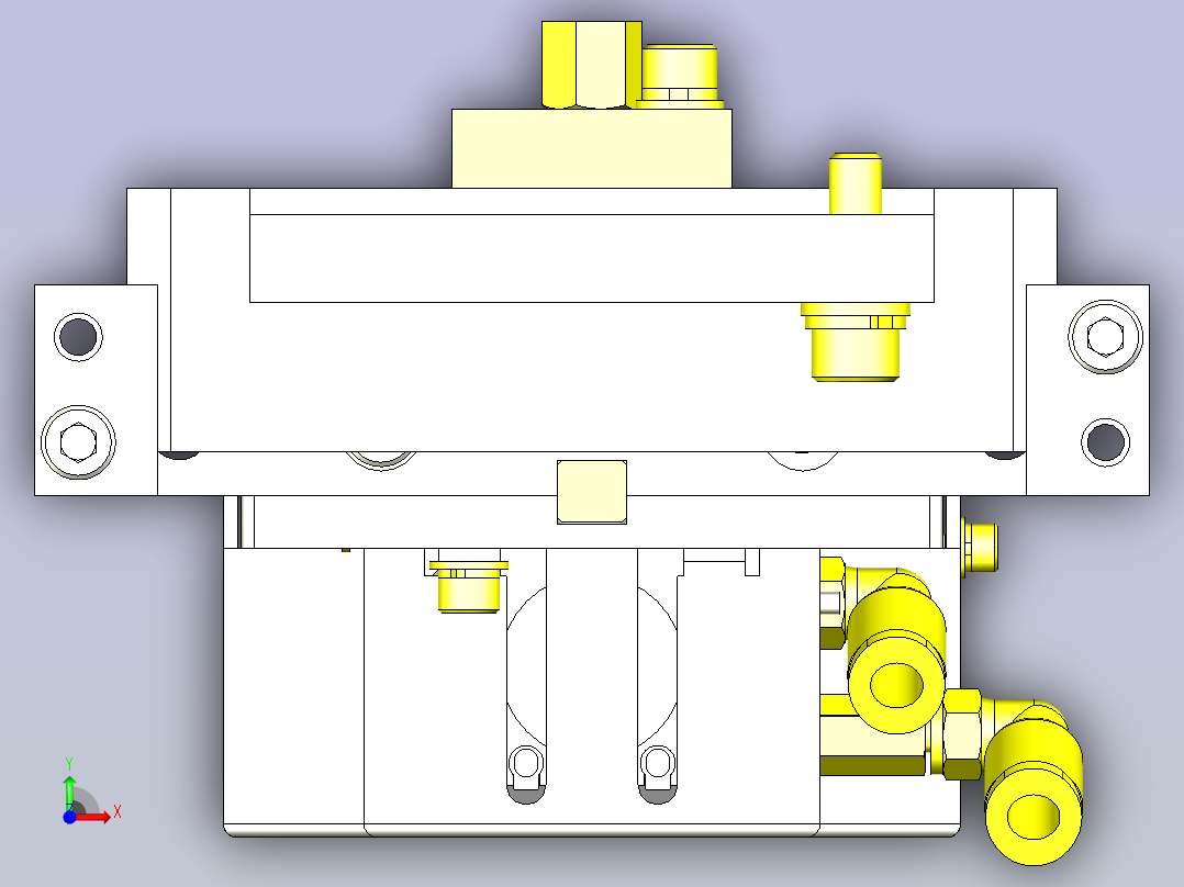 一款工件悬吊机构前视图