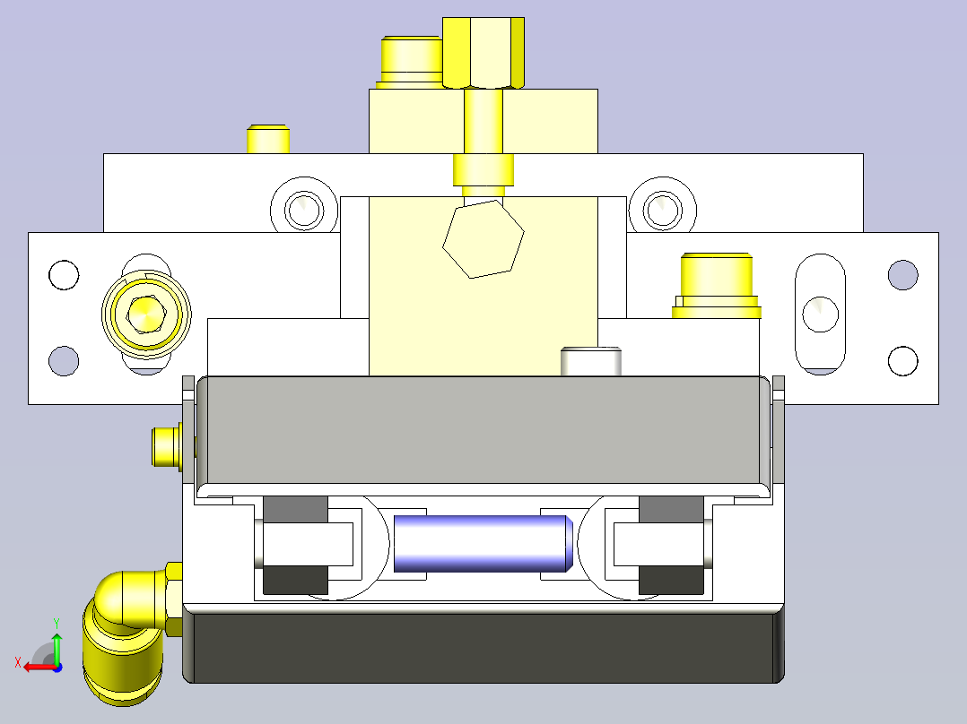 一款工件悬吊机构后视图
