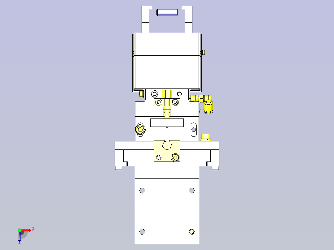一款工件悬吊机构俯视图