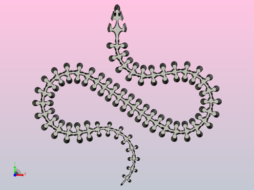 蛇骨（花瓶印刷）前视缩略图