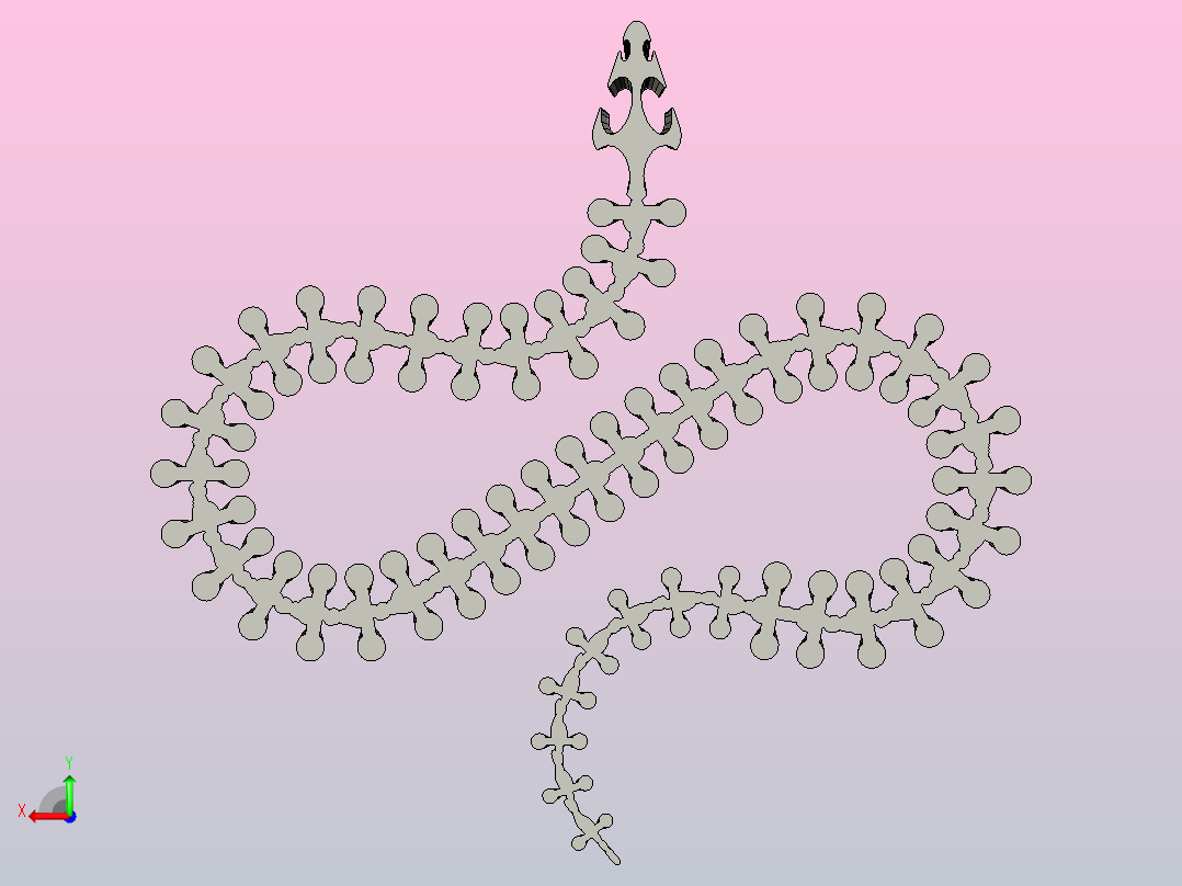 蛇骨（花瓶印刷）后视图