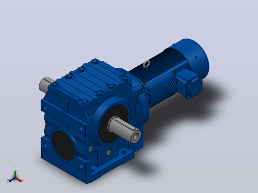 S87底脚轴伸式安装斜齿-蜗轮蜗杆减速机S87-YVE0.75-4P-198-M1-0°-A+B
