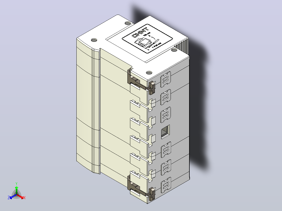 NU5-II 80-100 3P&amp;N电涌保护器三维模型202405主视图