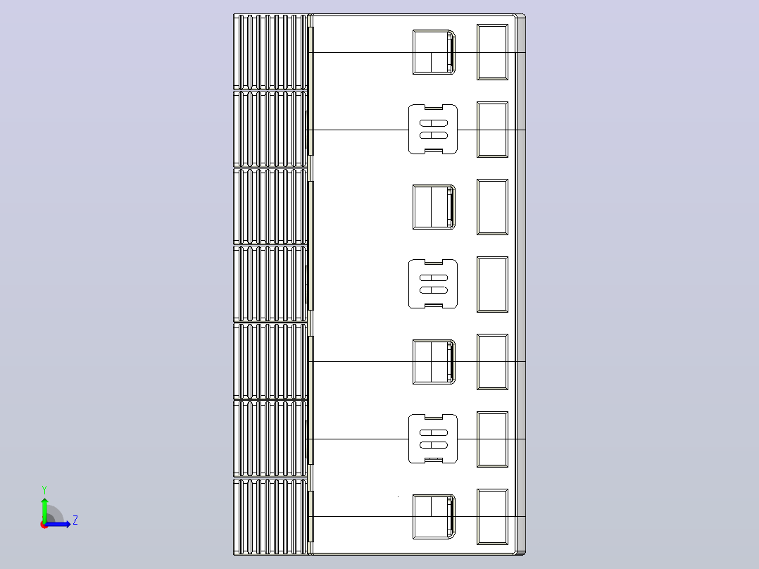 NU5-II 80-100 3P&amp;N电涌保护器三维模型202405左视图
