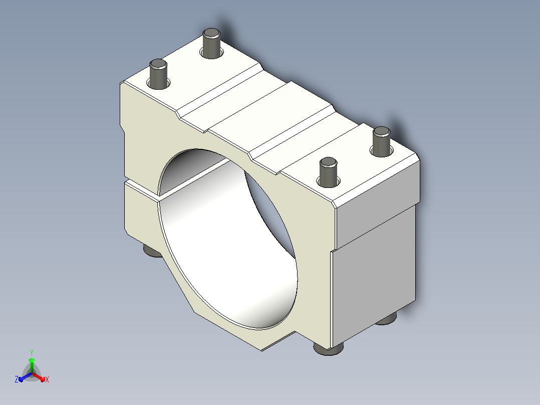 65 mm CNC 主轴电机夹具底座正等轴测图