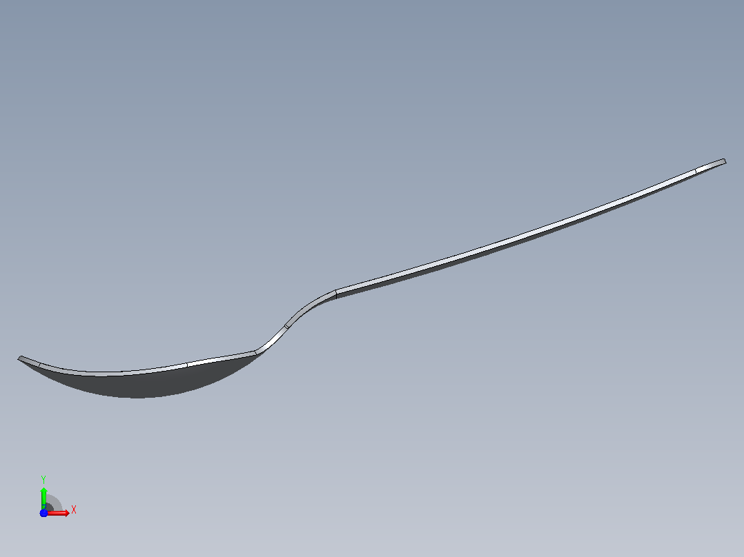 逼真的勺子——高质量的3D模型前视图