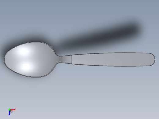 逼真的勺子——高质量的3D模型俯视缩略图