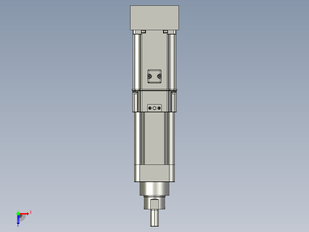 MTE63-100-P10-P-M750W-I-S3 MTE63电动缸 最大负载300kg 最大推力2560N 750W电机间接安装俯视图