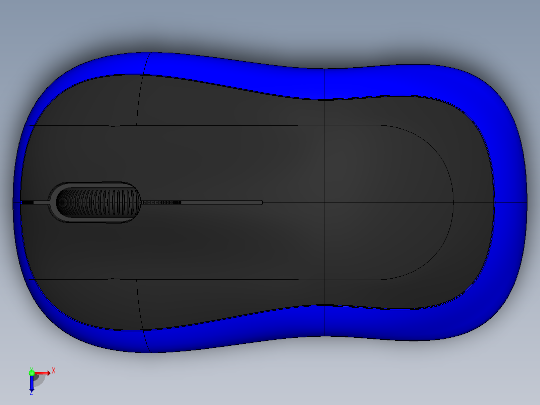 solidworks 中的计算机鼠标俯视图