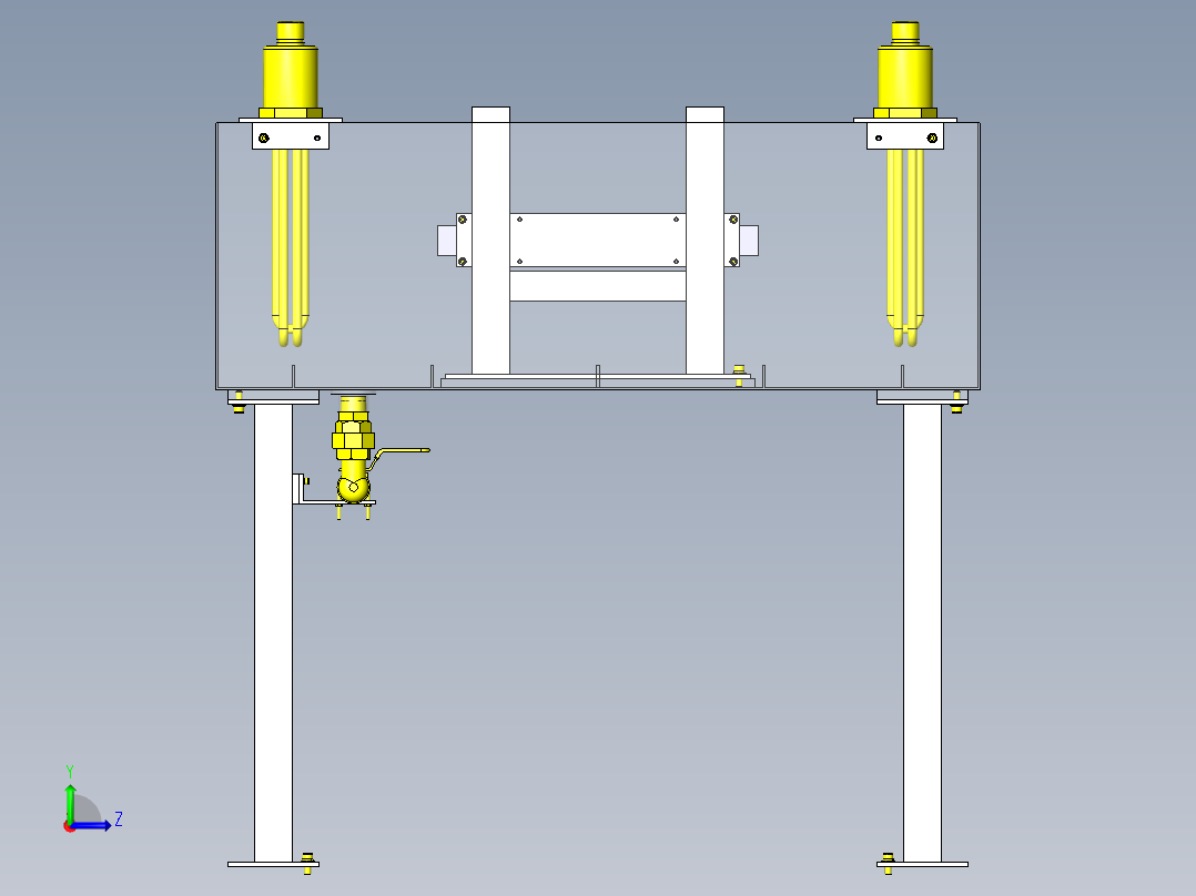 树脂滑轨温水测试槽左视图