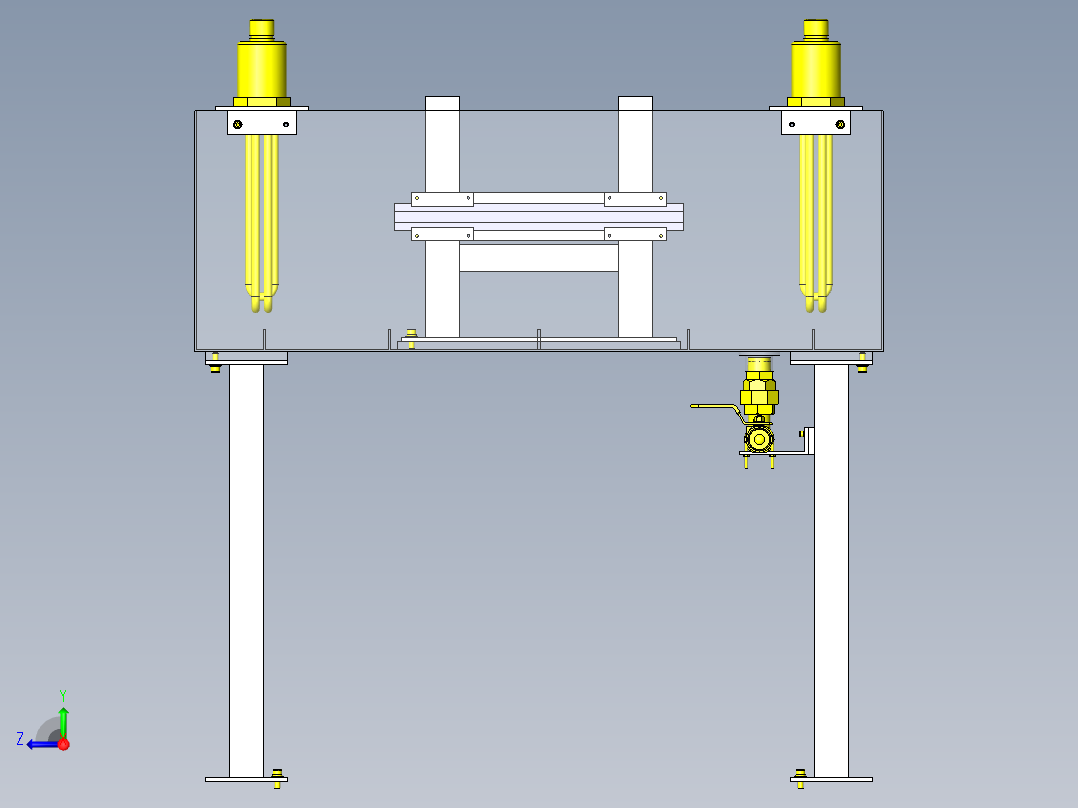 树脂滑轨温水测试槽右视图