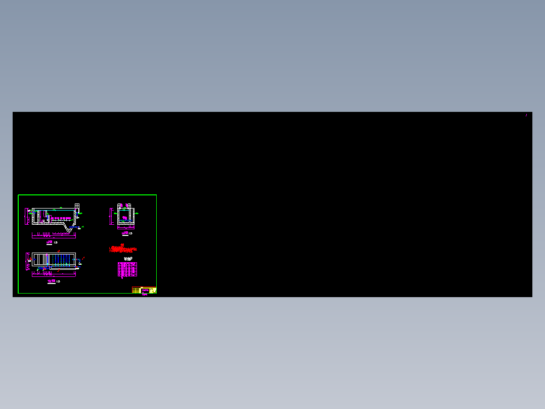 平流式气浮池平流气浮池三视图平面图剖面图CAD图纸气浮池设计图