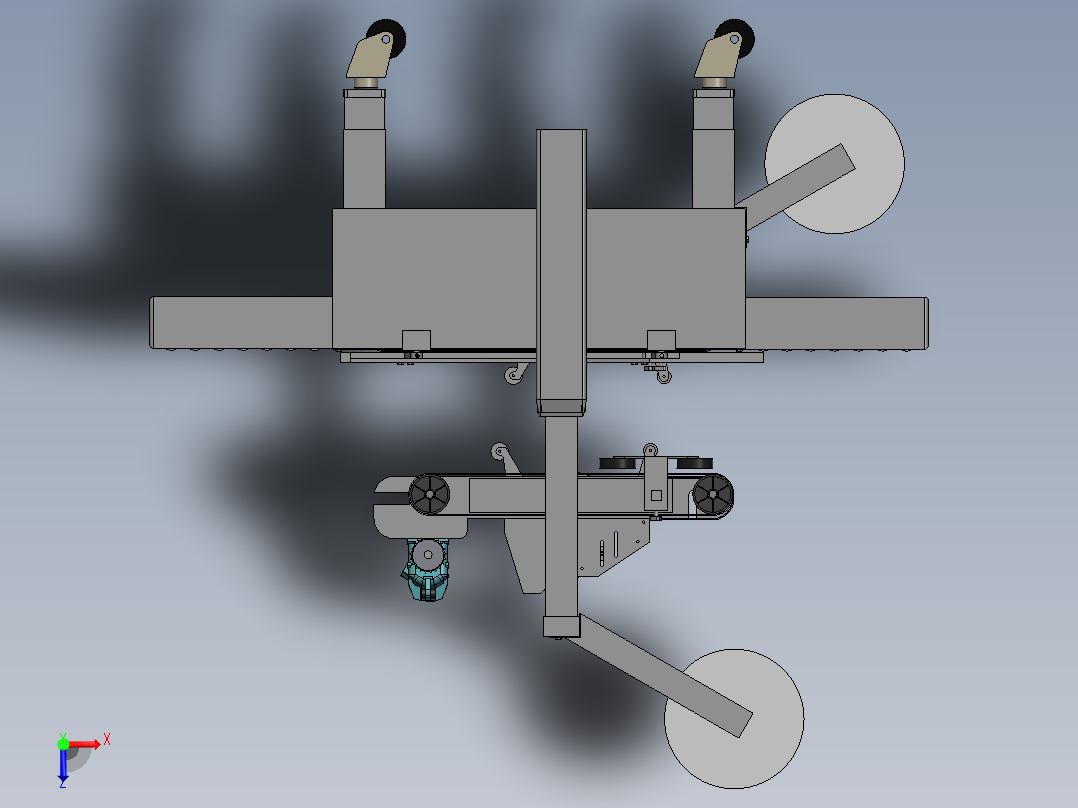 纸箱自动封箱机3D模型俯视图