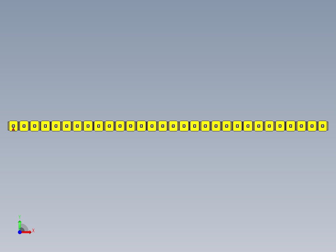 彩色公头100mil（2.54mm）系列-DS1021_yellow_1x30p_100mil_Type1_rev1.0前视图