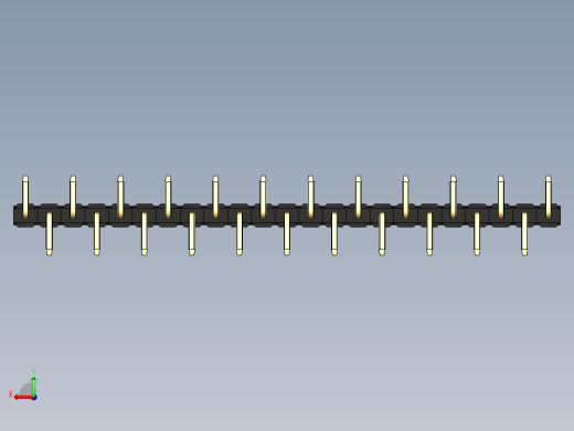 彩色公排针 100mil 2.54mm 系列-DS1022_black_23p_100mil_Type_SMT_R1_rev1.0后视缩略图