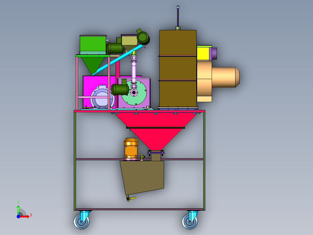 立式冷冻超细中药研磨机前视图