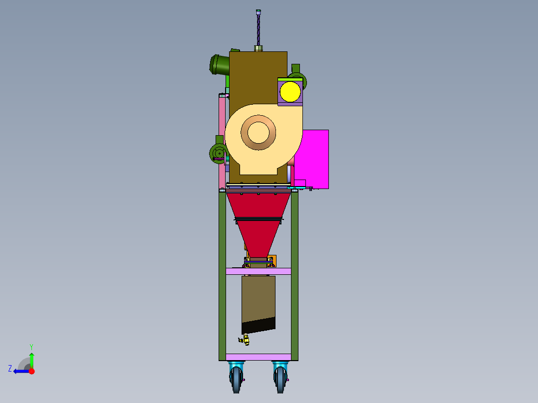 立式冷冻超细中药研磨机右视图