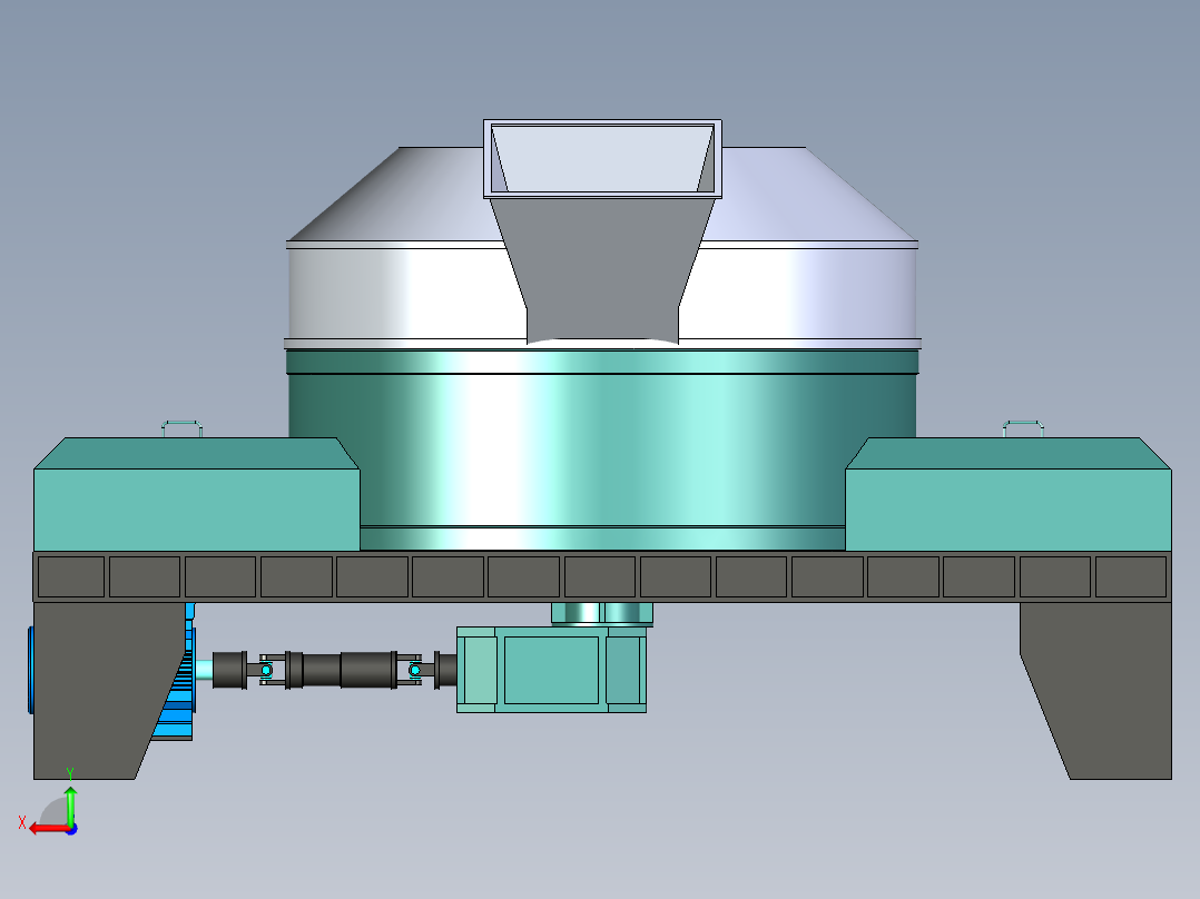 行星式轮碾搅拌机后视图