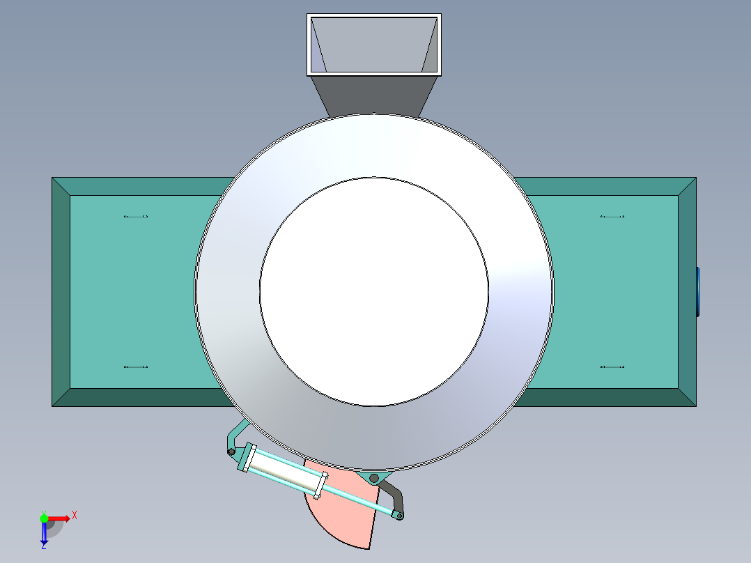 行星式轮碾搅拌机俯视图