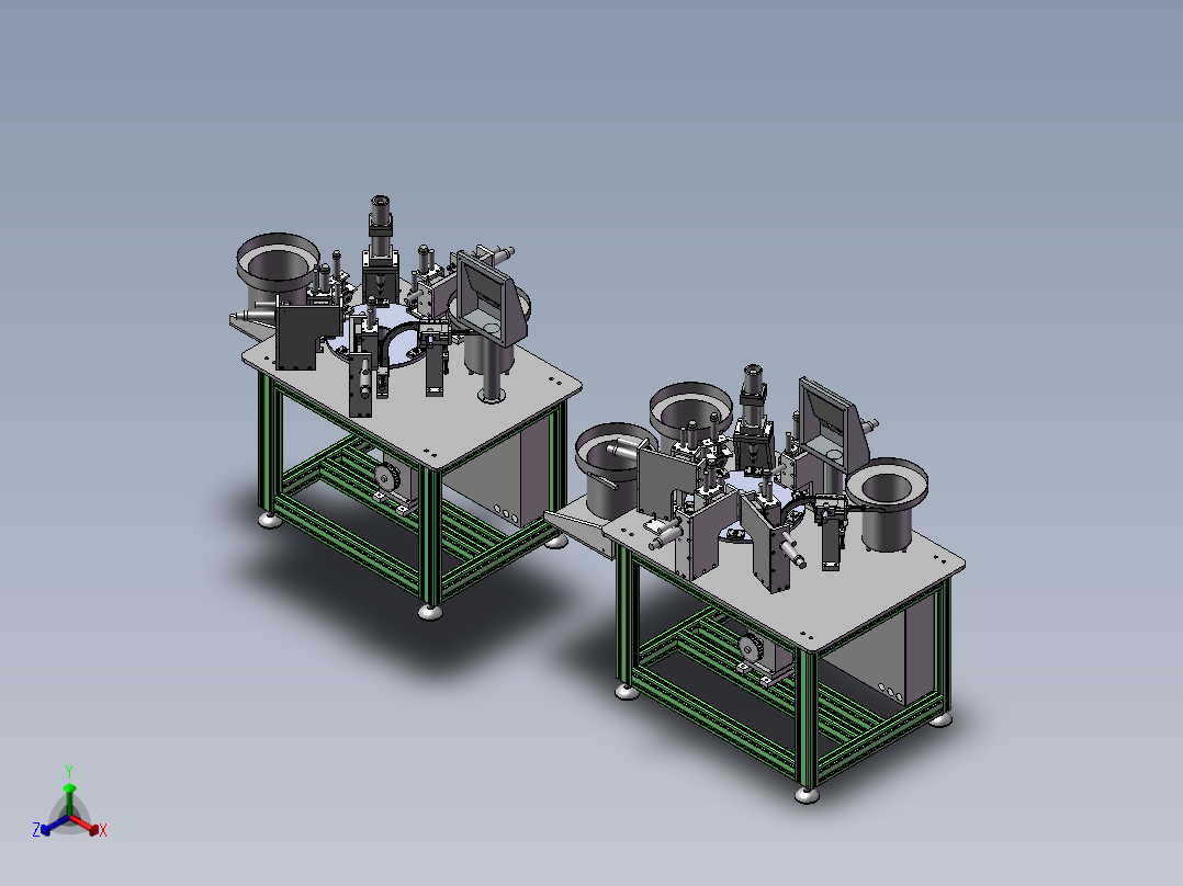 铆银钉机铆端子机正等轴测图
