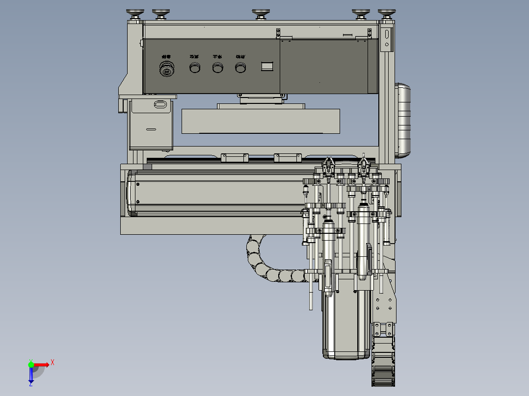 双轴自动锁螺丝机俯视图