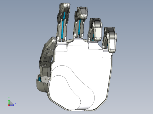 five servos SG90仿生机械手掌左视缩略图