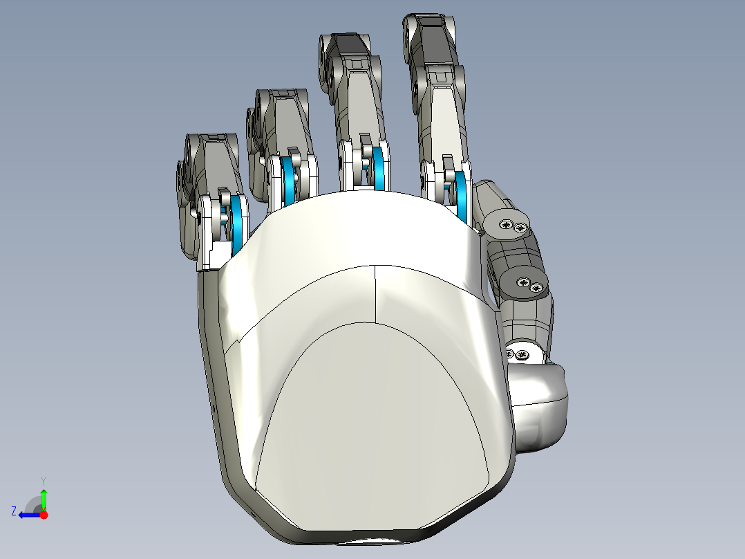 five servos SG90仿生机械手掌右视图